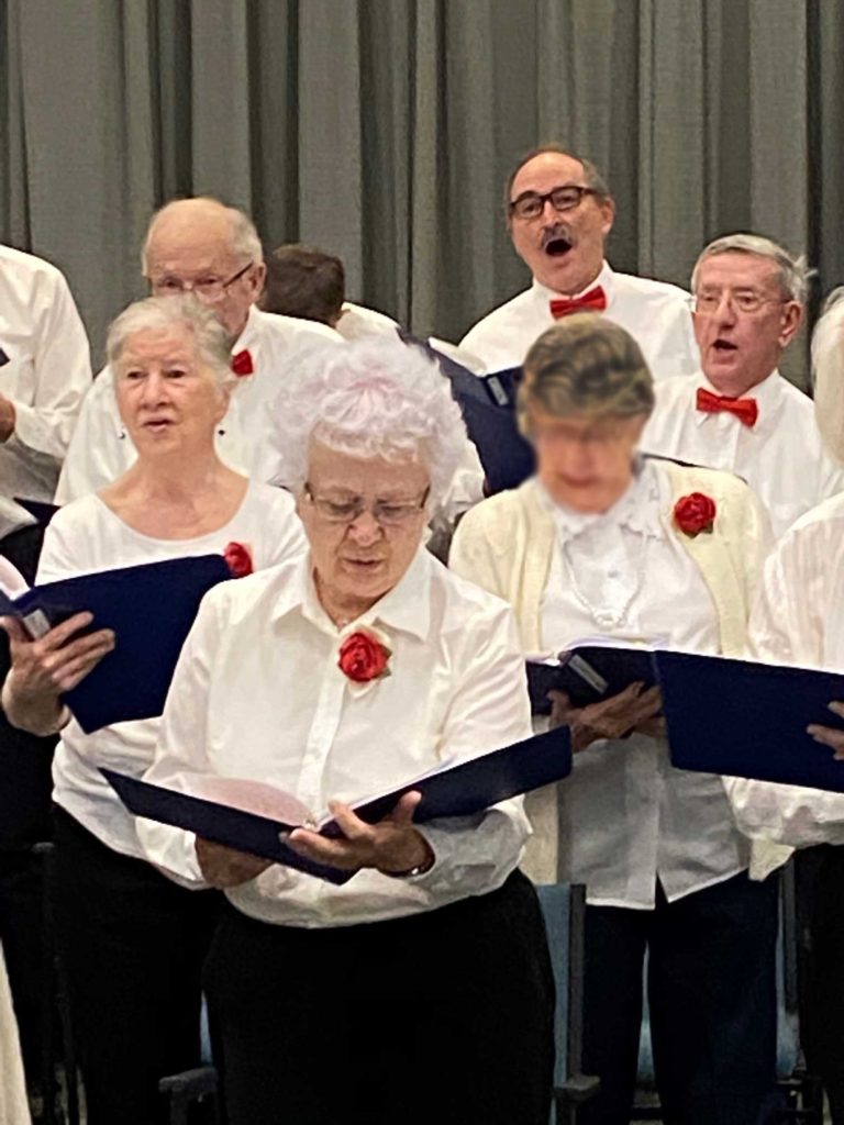closeup of some singers